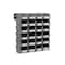 Triton Products Wall Storage Unit W/ (24) 5-3/8" L x 4-1/8" W x 3" H Gray Poly Bins & Wall Mount Rails 3-210GRWS - alternate 1